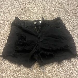 SO Black Distressed Jean Shorts
